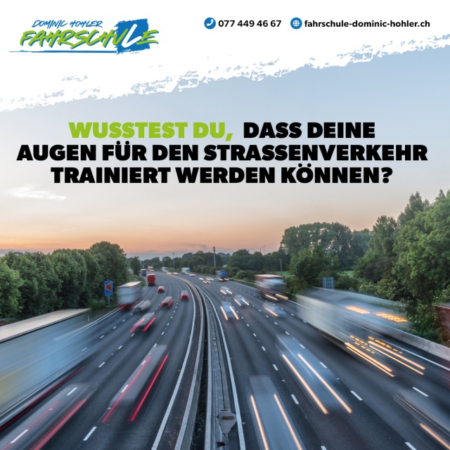 Verkehrssehen: Dein Schlssel zur sicheren Fahrt! - Gefahren frhzeitig erkennen und blitzschnell reagieren. ⚡ Mit meinem Fahrtraining lernst Du Deine Blicke gezielt einzusetzen. 🚀
	Erkenne potenzielle Gefahren und Gefahrenstellen.
	Reagiere souvern in jeder Situation.
	Steigere Deine Verkehrssicherheit.

Erweitere Dein Verkehrssehen mit wertvollen Tipps! 💪 Melde Dich jetzt an!

#verkehrssicherheit #fahrtraining #SehenUndErkennen #fahrschule #dominichohler #fahrlehrer #fricktal #aargau