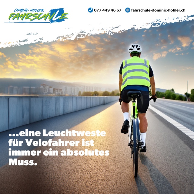 Leuchtwesten fr Velofahrer - Als Fahrlehrer sehe ich tglich, wie wichtig Sichtbarkeit im Straenverkehr ist. Auch wenn die Tage gerade lnger werden, ist eine Leuchtweste fr Velofahrer immer ein absolutes Muss. 🚲🦺